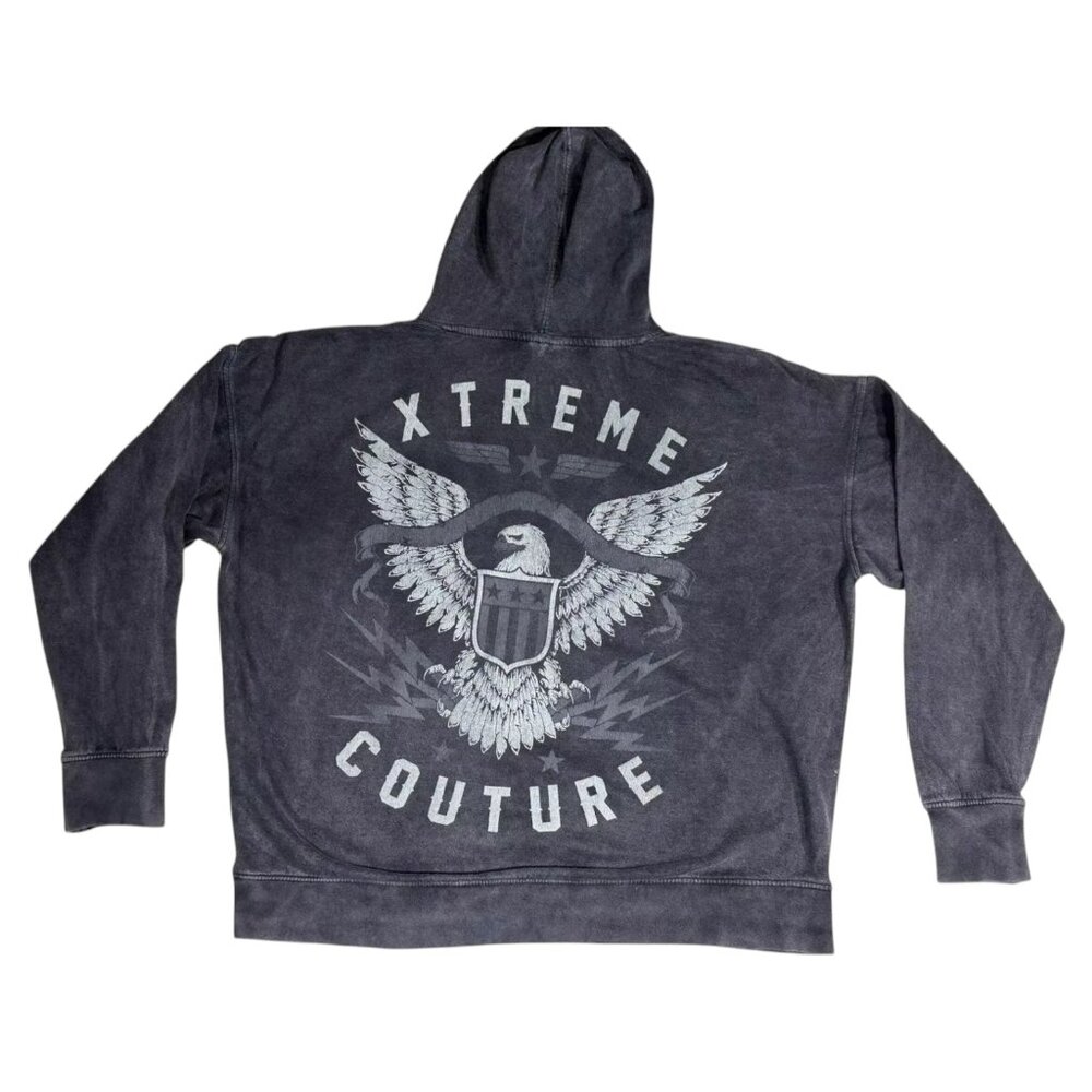 Xtreme Couture By Affliction Unisex Oversized Boxy Pullover Hoodie Bravenet - Picture 1 of 4